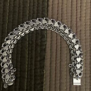 Silver Heart Link Bracelet
